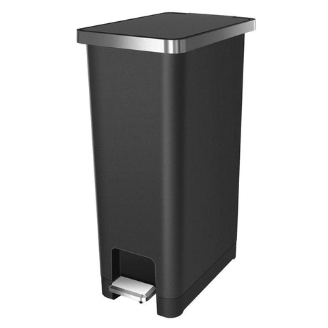 EKO Hana Slim 11.9 gal Black Plastic Step Pedal Trash Can (Pack of 2)