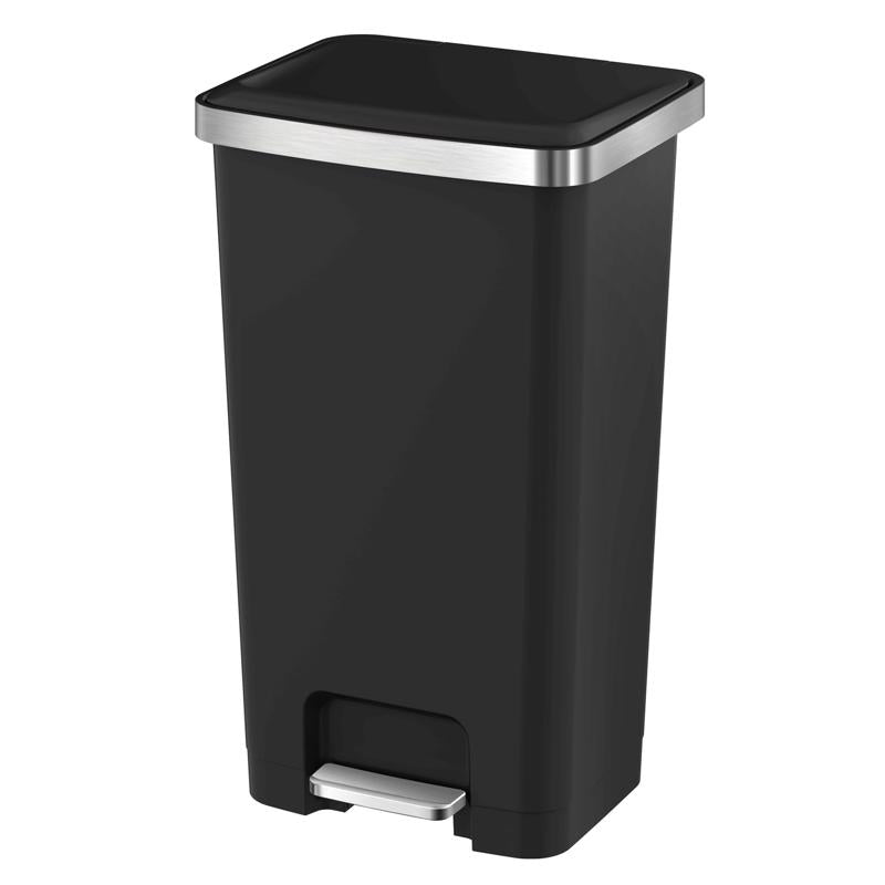 EKO Hana 11.9 gal Black Plastic Step Pedal Trash Can (Pack of 2)
