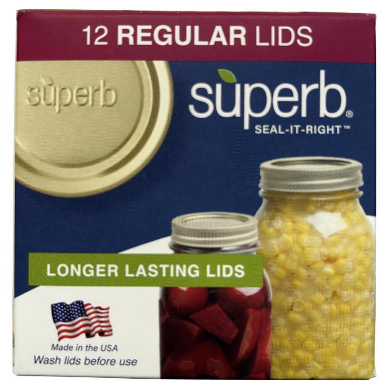 Superb Regular Mouth Canning Lid 12 pk (Pack of 24)