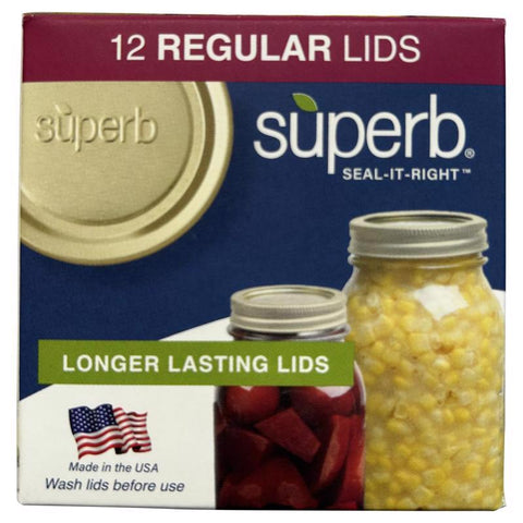 Superb Regular Mouth Canning Lid 12 pk (Pack of 24)