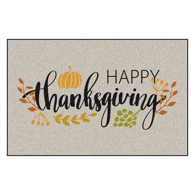 Southern Oaks 30 in. W X 20 in. L Multi-Color Happy Thanksgiving Rubber Door Mat (Pack of 6)