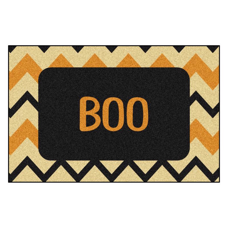Southern Oaks 30 in. W X 20 in. L Multi-Color Chevron Boo Nylon Door Mat (Pack of 6)