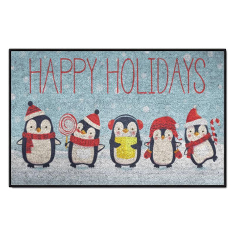 Southern Oaks 30 in. W X 20 in. L Multi-Color Happy Penguins Nylon Door Mat (Pack of 6)