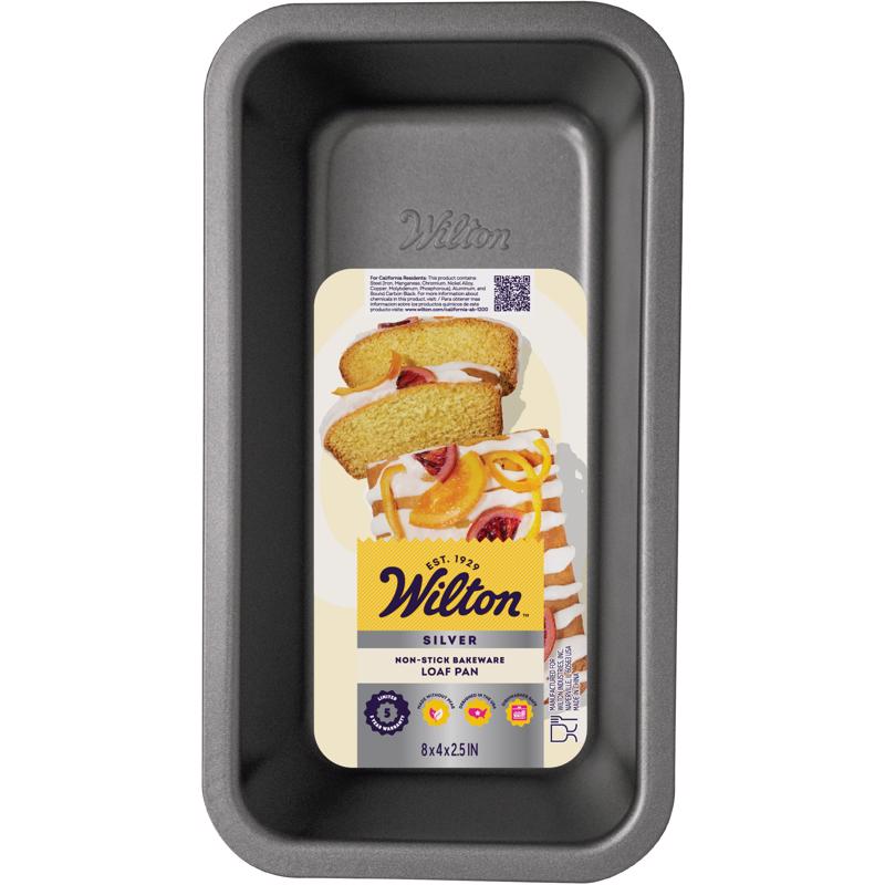 Wilton Silver 4 in. W X 8 in. L Loaf Pan Black 1 pc (Pack of 6)