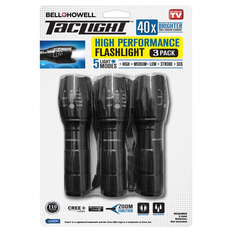 Linterna táctica LED negra Bell & Howell