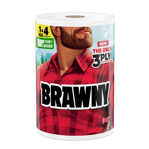 Brawny Tear-A-Square Paper Towels 152 sheet 3 ply 1 pk (Pack of 6)