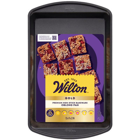 Wilton Gold 9 in. W X 13 in. L Oblong Cake Pan Gray 1 pc