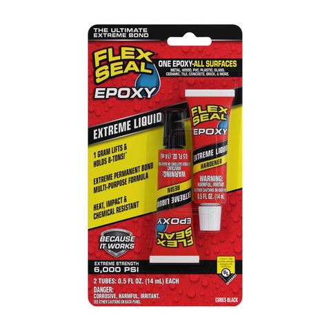 Flex Seal Family of Products Flex Seal Epoxy Extreme Liquid Extra Strength Epoxy Black Epoxy 0.5 fl.