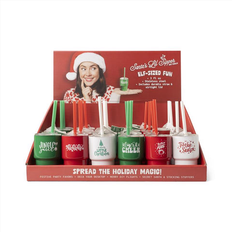Vaso para beber Lil Sippers de Papá Noel, 1 ud. (paquete de 24)