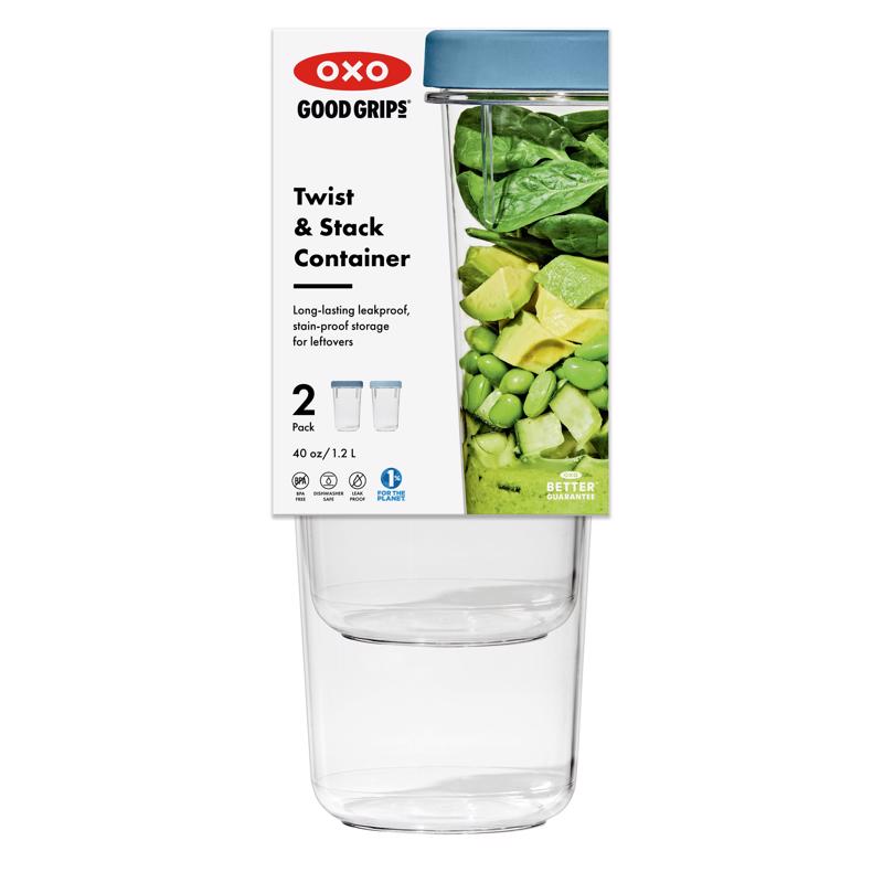 OXO Good Grips 40 oz Blue Food Storage Container Set 2 pk