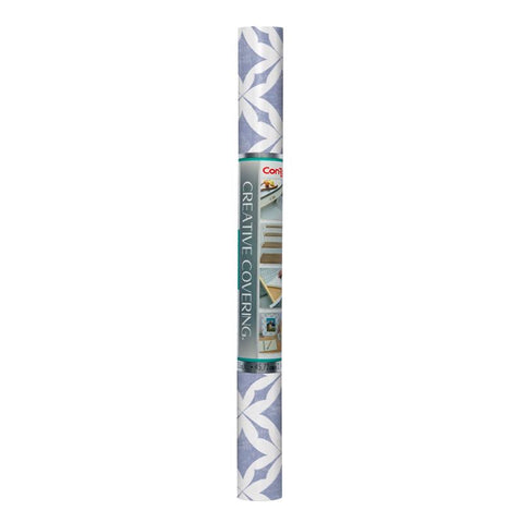 Con-Tact Vintage Trellis Protector para estantes azul de 9 pies de largo x 18 pulgadas de ancho