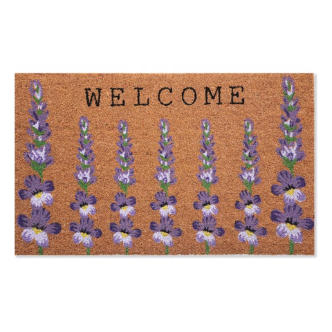First Concept 18 in. W X 30 in. L Natural Floral Coir Door Mat