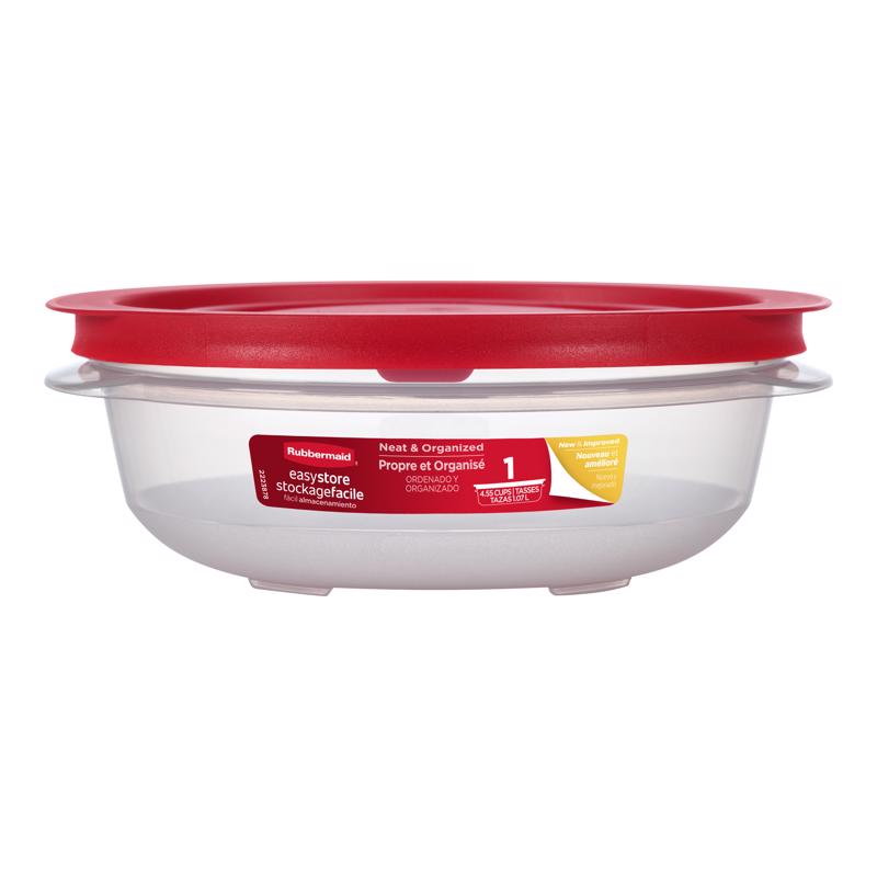 Rubbermaid Easy Store 4.55 cups Clear Food Container and Lid 1 pk (Pack of 4)