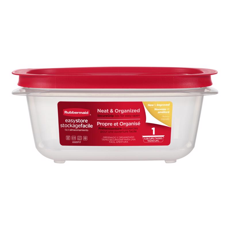 Rubbermaid Easy Store 5.26 cups Clear Food Container and Lid 1 pk (Pack of 2)