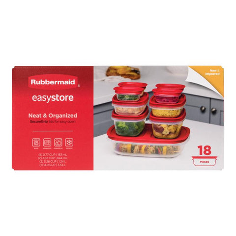 Rubbermaid Easy Store Clear Food Storage Container Set 18 pk (Pack of 2)