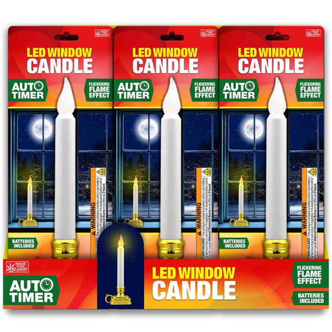 Magic Seasons White NA Scent Plastic Window Candle Flameless Flickering Candle (Pack of 12)