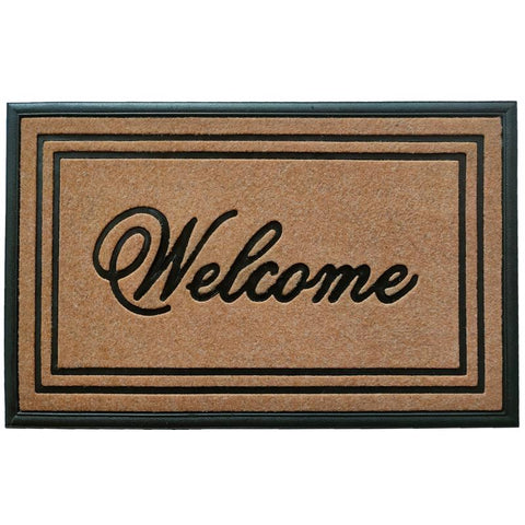 Direct Home Textiles Goup 18 in. W X 30 in. L Beige/Black Rubber Door Mat (Pack of 6)