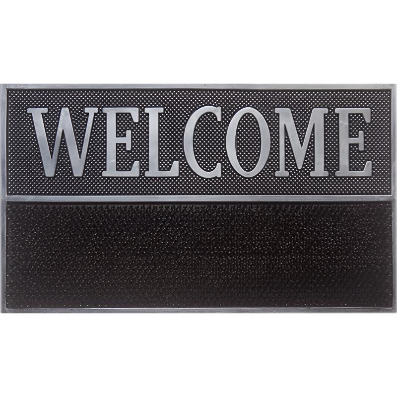 Direct Home Textiles Goup 18 each W X 30 each L Black/Gray Rubber Door Mat (Pack of 6)