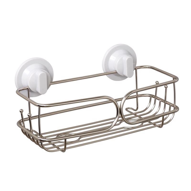 Zenna Home Chrome Silver Stainless Steel Shower Basket (Pack of 2)