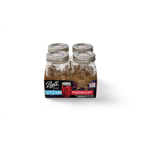 Ball Regular Mouth Canning Jar 16 oz 4 pk (Pack of 2)