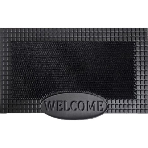 Direct Home Textiles Goup 30 in. W X 18 in. L Black Rubber Door Mat