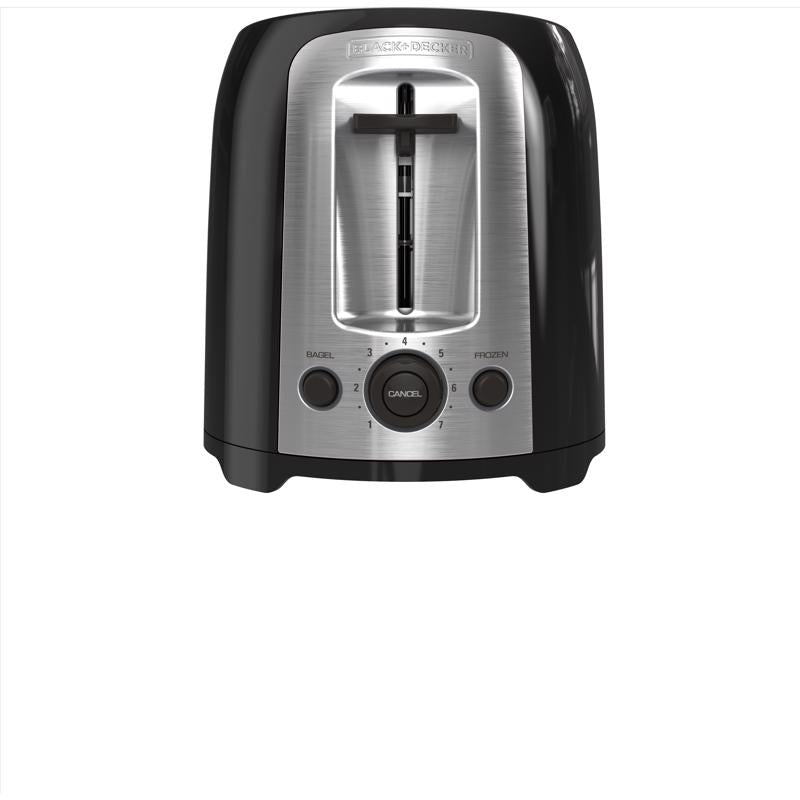 Black+Decker Stainless Steel Black/Silver 2 slot Toaster 12.32 in. H X 9.09 in. W X 8.58 in. D