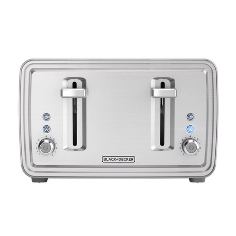 Black+Decker Stainless Steel Silver 4 slot Toaster 7.6 in. H X 11.8 in. W X 10.6 in. D