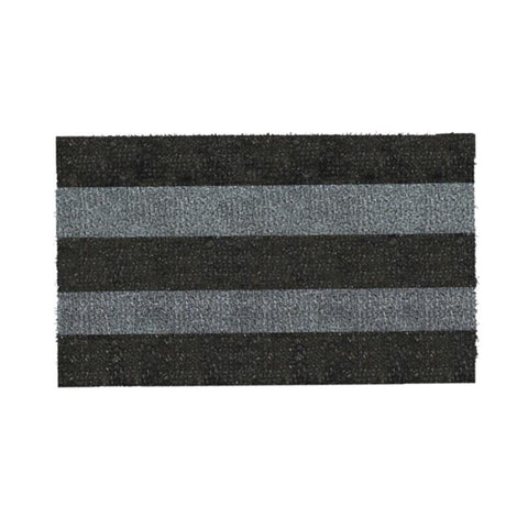 GrassWorx 18 in. W X 30 in. L Black/Gray Patio Stripe Astroturf Door Mat