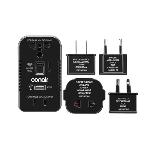 TravelSmart Type A/C/G/I For Worldwide Two Outlet Converter Set