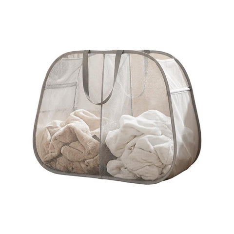 Cesto de ropa plegable de malla gris Zenna Home