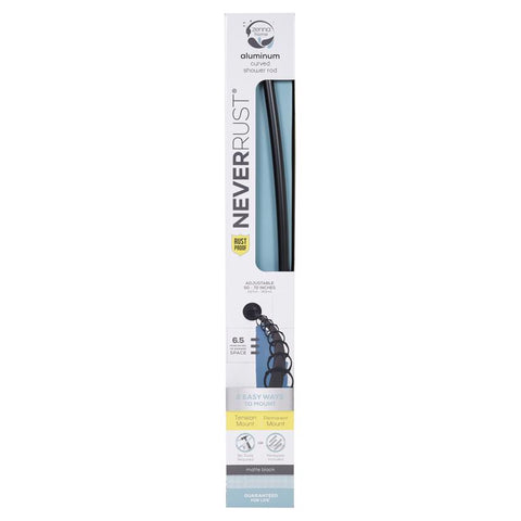 CURVED SHOWR ROD BLK 72"