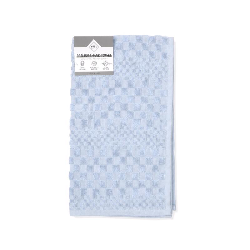Core Home Blue Cotton Checkered Hand Towel 1 pc (Pack of 6)
