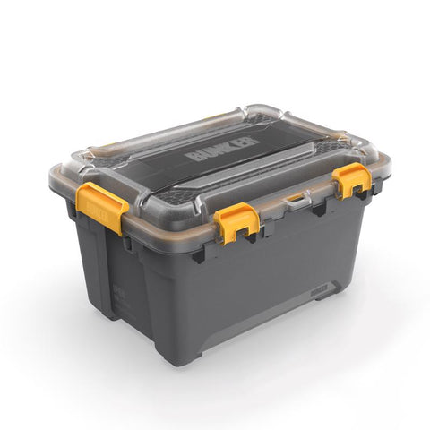 Ezystorage Bunker 5 gal Gray/Yellow Storage Bin 9.8 in. H X 13.2 in. W X 17.5 in. D Stackable (Pack of 6)