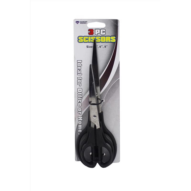 Diamond Visions Stainless Steel Scissors 3 pc (Pack of 24)