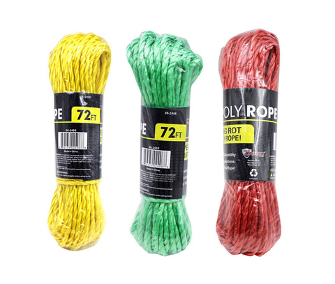 Diamond Visions 0.25 in. D X 72 ft. L Assorted Twisted Poly Rope (Pack of 36)