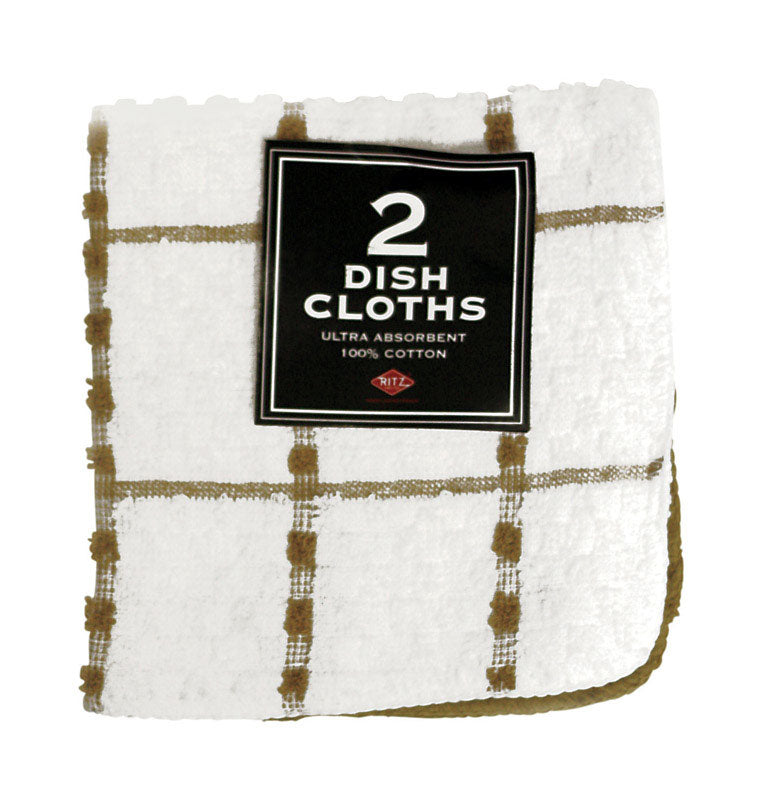 Ritz Biscotti Cotton Check/Solid Dish Cloth 2 pk (Pack of 3)