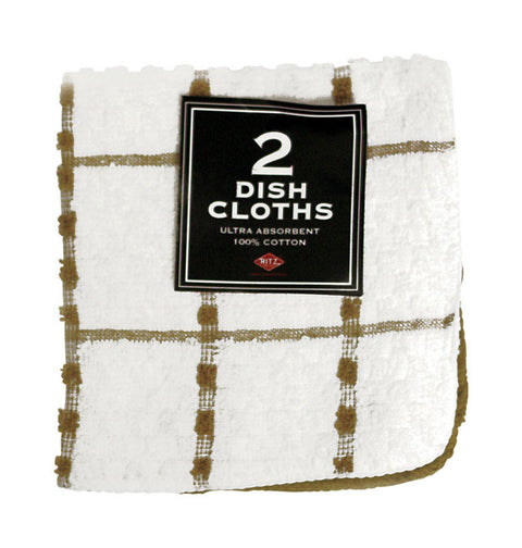 Ritz Biscotti Cotton Check/Solid Dish Cloth 2 pk (Pack of 3)