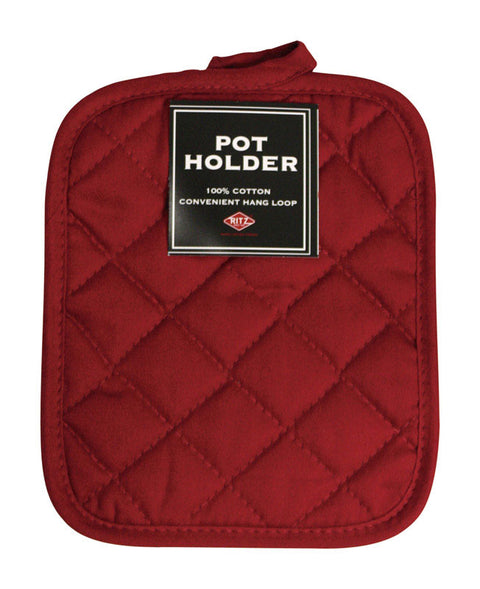 Ritz Solid Paprika Cotton Pot Holder (Pack of 6)