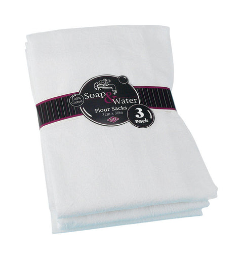 Ritz White Cotton Solid Flour Sack Towel 3 pk (Pack of 3)