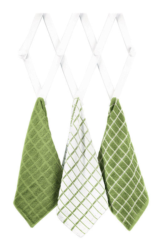 Ritz Cactus Cotton Check Kitchen Towel 3 pk (Pack of 3)