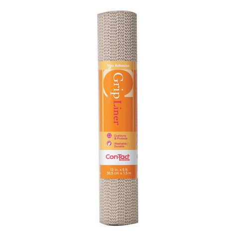 Con-Tact Grip 5 ft. L X 12 in. W Taupe Non-Adhesive Shelf Liner (Pack of 6)