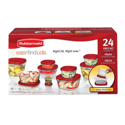 Rubbermaid Easy Find Lids Clear Food Storage Container Set 12 pk (Pack of 2)