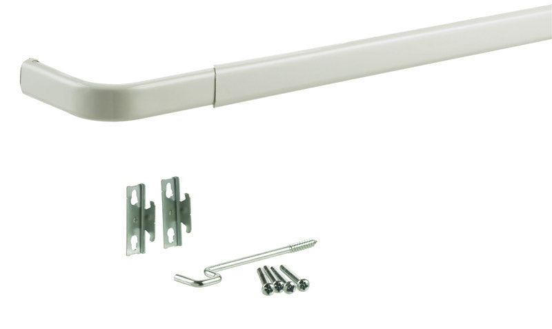 Kenney White Traditional/Transitional Curtain Rod 48 in. L X 86 in. L