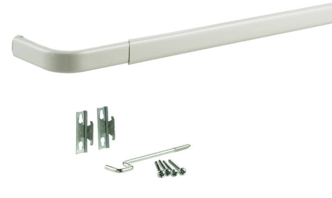 Kenney White Traditional/Transitional Curtain Rod 48 in. L X 86 in. L