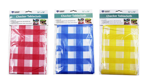 Diamond Visions Assorted Checkered Vinyl Disposable Tablecloth 72 in. L X 52 in. W (Pack of 24)