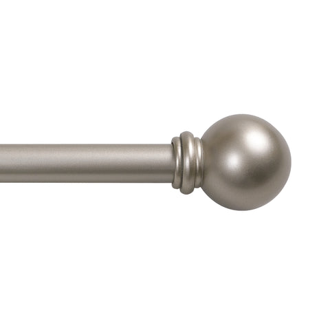Kenney Brushed Nickel Silver Traditional/Transitional Curtain Rod 48 in. L X 86 in. L