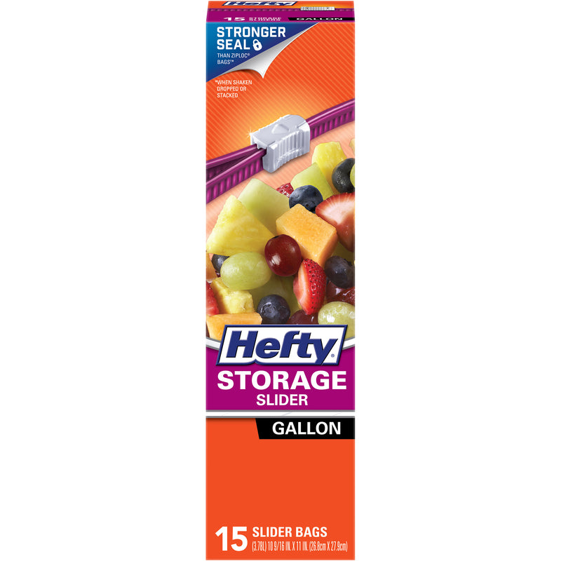 Bolsas deslizantes de almacenamiento Hefty de 1 gal, paquete de 15