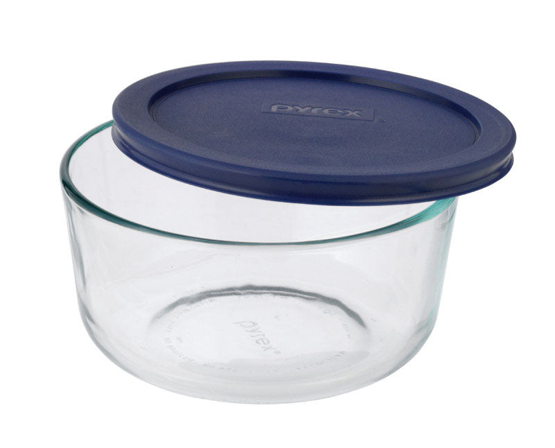 Pyrex 6 in. Round Glass Dish with Lid Blue/Clear (Pack of 4)