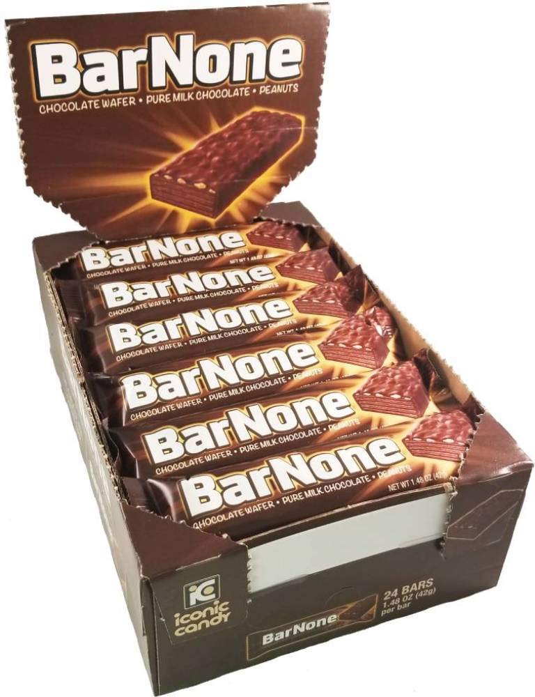 BarNone Candy Bars, Chocolate Wafer, Peanuts and Pure Milk Chocolate, 1.48 oz Individually Wrapped (Pack of 24)