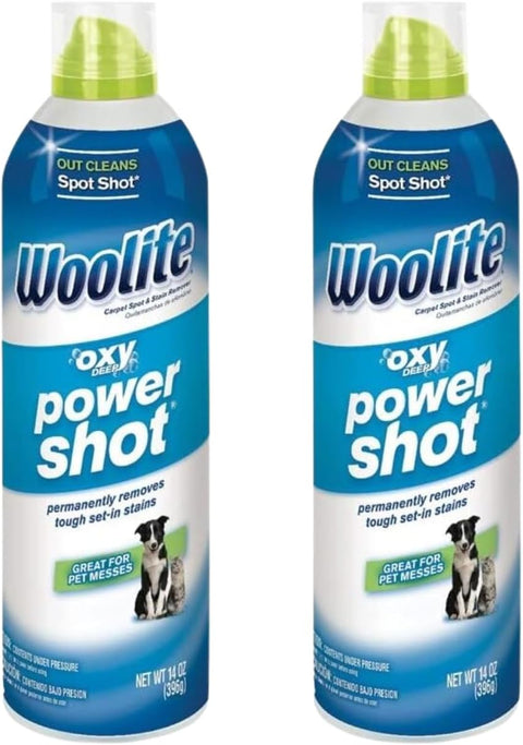 Woolite Oxy Deep Power Shot Carpet Cleaner, Fresh Scent, 14 oz (2 Pack)
